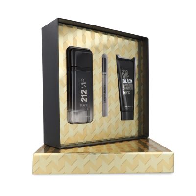 CAROLINA HERRERA 212 VIP BLACK 100ML EDP SET - Image 3
